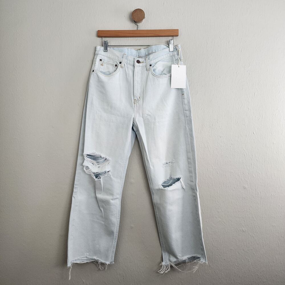 NWT Etica Altin Loose Fit Crop Jeans Distressed Light Wash Anthropologie - 27 - Picture 6 of 14